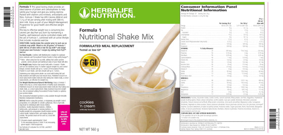 Herbalife Formula 1 Nutritional Shake Mix - Cookies 'n Cream, 750g