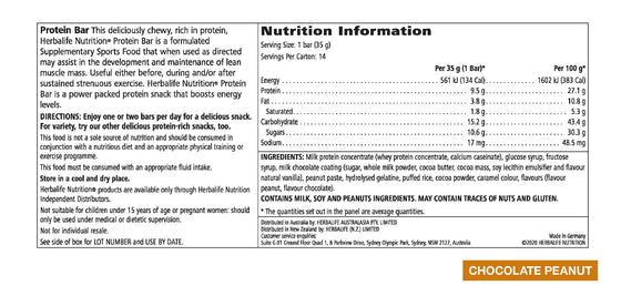 Herbalife Nutrition Protein Bars - Chocolate Peanut 14 x 35gm bars