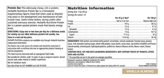 Herbalife Protein Bars - Vanilla Almond 14 x 35gm bars